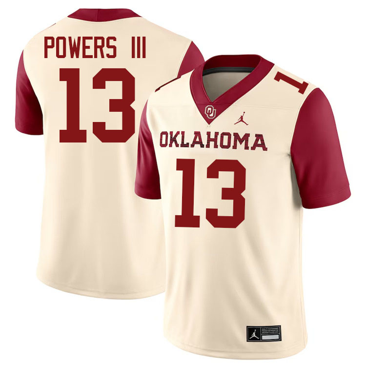 Reggie Powers III Oklahoma Sooners Jersey,Oklahoma Sooners Football Uniforms,Jersey-Cream